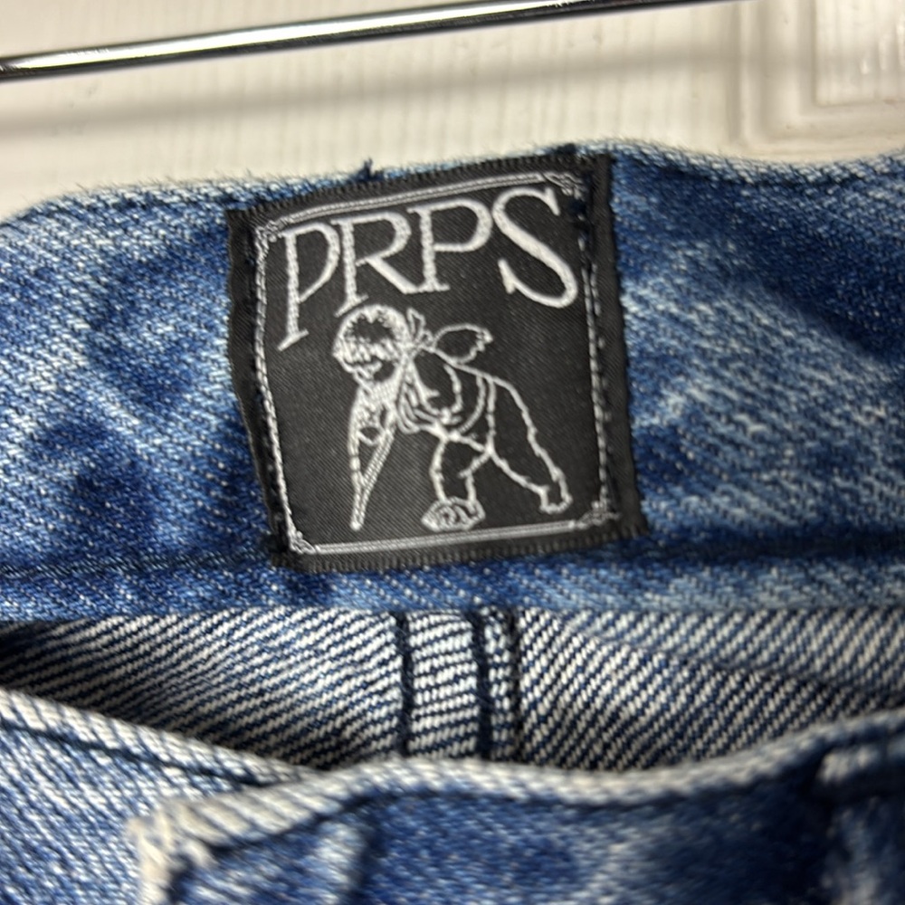 PRPS JEANS Le Sabre distressed cropped jeans men’s size 32  / unisex 100% Cotton - Picture 13 of 16